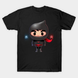 Ninja with water and fire spell T-Shirt